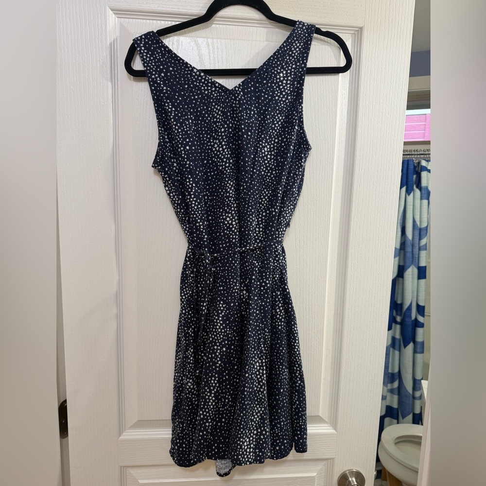 LOFT Navy and White Mini Dress - Picture 3 of 4